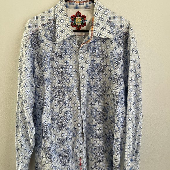 Robert Graham Blue Paisley - Contrast Cuff - Picture 1 of 6